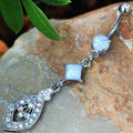 316L Stainless Steel Aurora Teardrop Dangle Navel