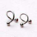 316L Surgical Steel Twist with Gemmed Balls