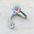 316L Stainless Steel Daisy Flower Cartilage Twist