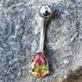316L Stainless Steel Teardrop Synthetic Watermelon