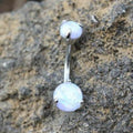 316L Stainless Steel Navel Ring with Prong Set