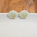 Seashell Studs - Seafoam Pearl