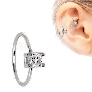 316L Stainless Steel Prong Set CZ Cartilage