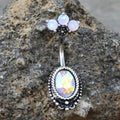 316L Surgical Steel Aurora Borealis CZ Navel Ring