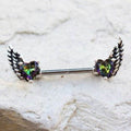 316L Surgical Steel Gothic Winged Heart Nipple Bar