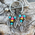 316L Surgical Steel Multi-Colored Beads Feather