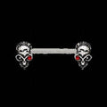 316L Stainless Steel Red Eye Alien Skull Nipple
