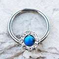 316L Stainless Steel Turquoise Flower Snap-in