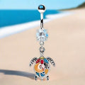 316L Stainless Steel Aloha Sea Turtle Dangle Navel