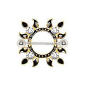 Gold Plated Jeweled Flaming Sun Nipple Shield