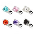 316L Surgical Steel Prong Set Round CZ Cartilage