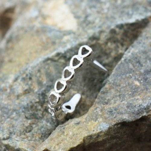 316L Stainless Steel Heart L Bend Half Nose Hoop