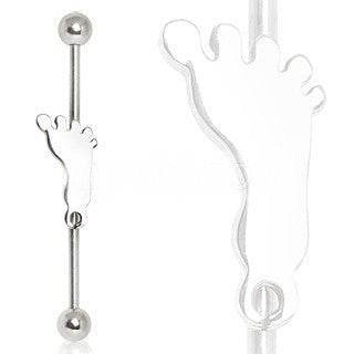316L Surgical Steel Industrial Barbell Barefoot