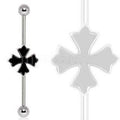 316L Industrial Barbell with Cross Patonce