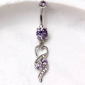 316L Surgical Steel Gemmed Navel Ring with