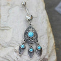 316L Stainless Steel Turquoise Teardrop and
