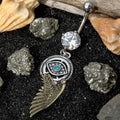 Gemmed Steampunk All Seeing Eye Navel Ring w
