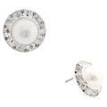 Timeless 10mm Faux Pearl Rondelle Stud Earrings