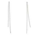 2 Lines Strand Rhinestone Tassel Earrings