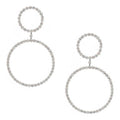 Double Circle Dangle Rhinestone Earrings