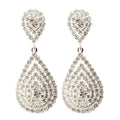 Double 3D Teardrop Rhinestone Earrings