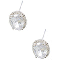 Oval Diamond Cut Cubic Zirconia Stud Earrings