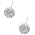 Diasy Flower Base Cubic Zirconia Stud Earrings