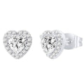 12mm Radiant Heart Cubic Zirconia Stud Earrings