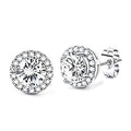 10mm Round Cut Cubic Zirconia Stud Earrings