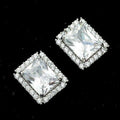 Dazzling Square Cubic Zirconia Stud Earring