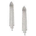 5 Strand Long Rhinestone Drop Earrings