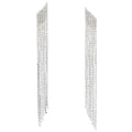 Skew Mesh Linear Tassel Dangle Earrings