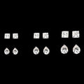 5 6 7MM Cubic Zirconia Stud Earrings Set