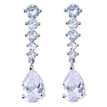 Bold Sparkling Cubic Zirconia CZ Bridal Earrings