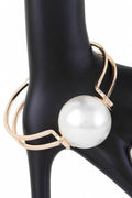 Iconic Large Pearl Hinged Bangle
