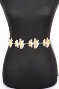 Organic Leaf Cutout Fashion Chain Belt