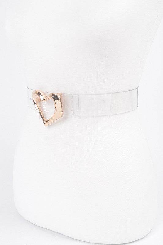 Plus Size Hammered Heart Shape Transparent Belt