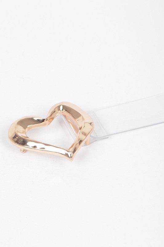 Plus Size Hammered Heart Shape Transparent Belt