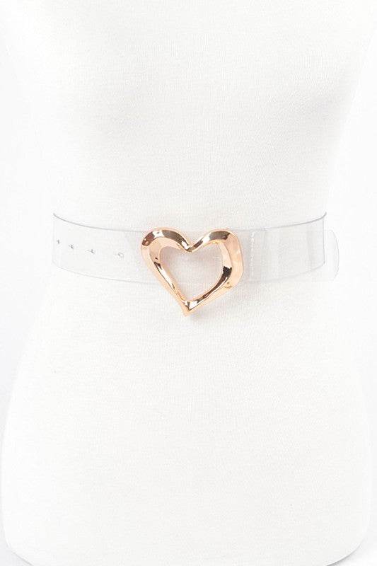 Plus Size Hammered Heart Shape Transparent Belt