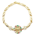 Gold Dipped Virgen De Guadalupe Foldover Bracelet