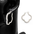 Clover Shape Outline Dangle  Hoop Earrings