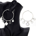 Acetate Marble Effect Clover Dangle Hoop Earrings