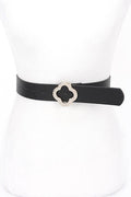 Plus Size Clover Crystal Buckle Belt