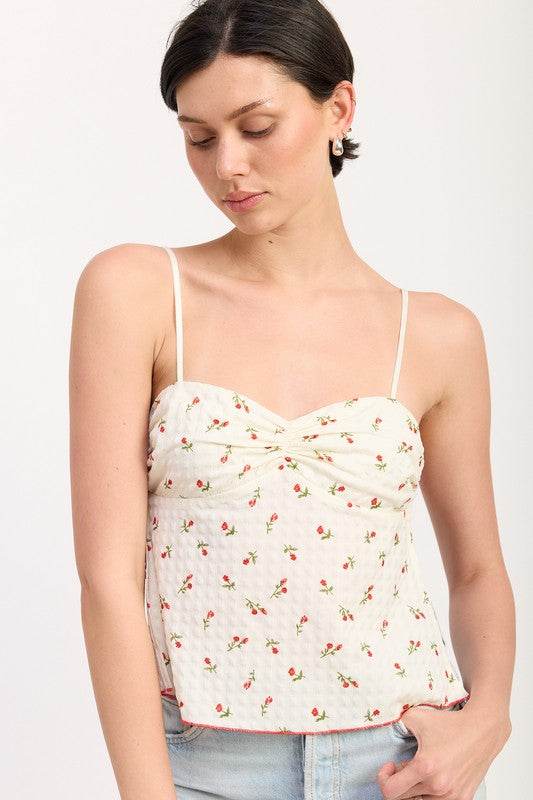 FLORAL SWEETHEART CAMI TOP