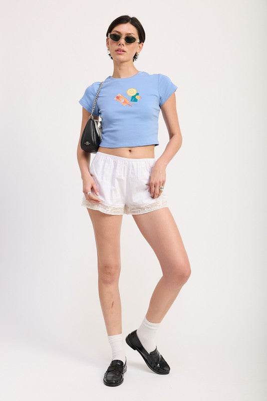 EMBROIDERED GRAPHIC BABY TEE