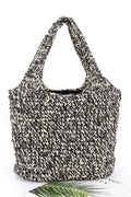 2 Tone Straw Woven Shoulder Bag