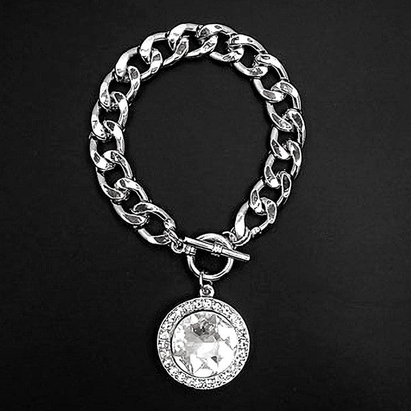 Bracelet Chain with Round Stone  Toggle