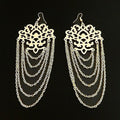 Fringe and Layered Fish Hook Chunky Chain Earrings