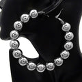 80mm Polished Ball Chunky Hoop Earrings