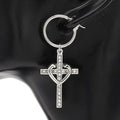 35mm Heart & Cross Baby Hoop Earrings